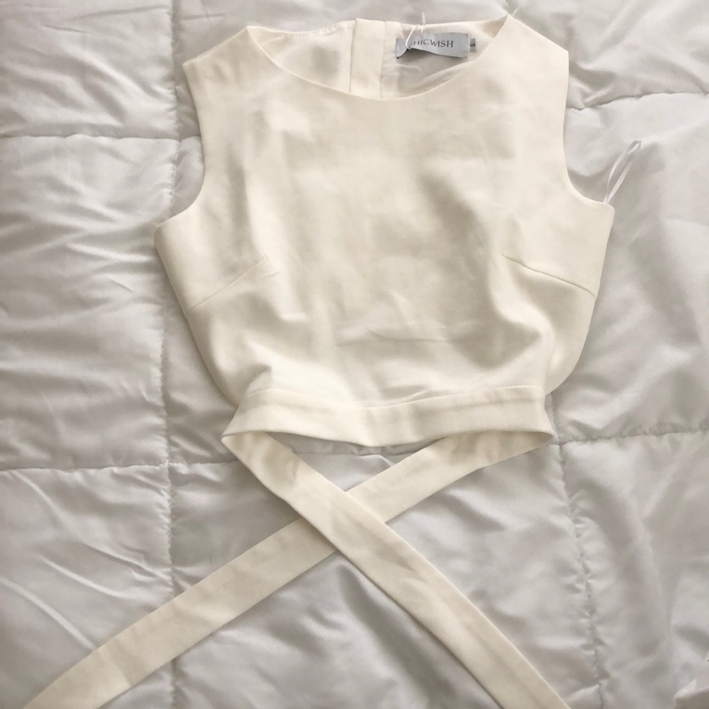 White Dressy Crop Top